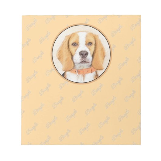 Bloc-note Peinture originale de chien Beagle Hound Art anima (Devant)