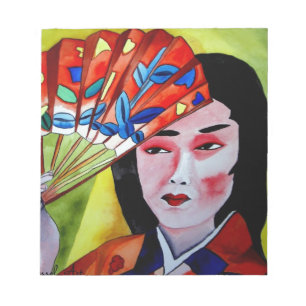 Bloc-note peinture originale d'une Geisha japonaise avec éve