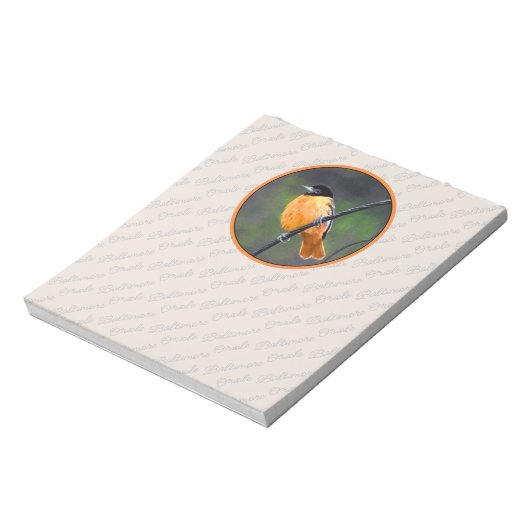 Bloc-note Peinture Oriole - Art Oiseau Original (Tourné)