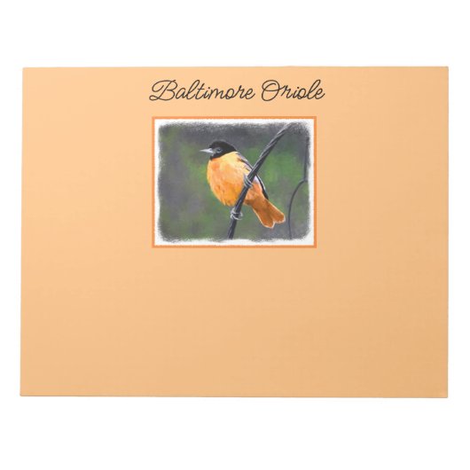 Bloc-note Peinture Oriole - Art Oiseau Original (Devant)