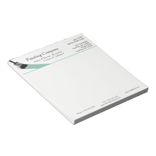 Bloc-note Peinture Peintre Service Société Brush Pastel Mint (Incliné)