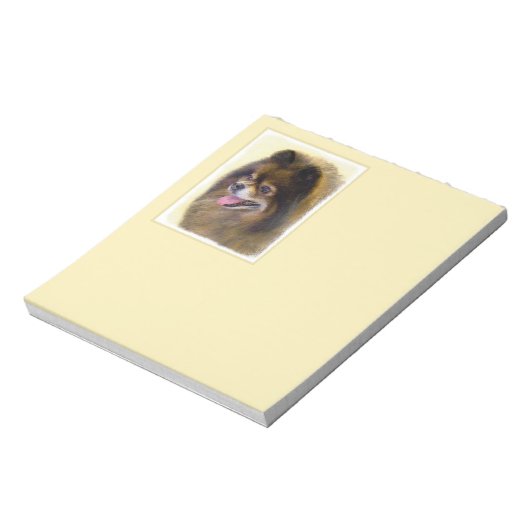 Bloc-note Peinture Poméranienne Noir et Tan Art Chien origin (Tourné)