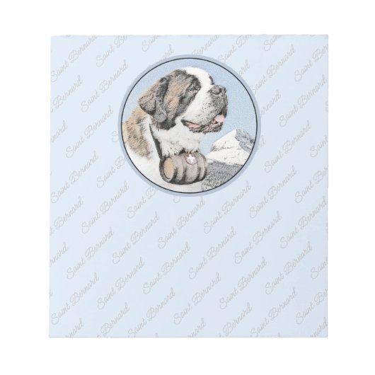 Bloc-note Peinture Saint Bernard - Cute Original Chien Art (Devant)