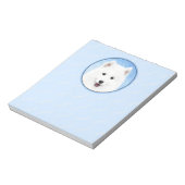 Bloc-note Peinture Samoyed Puppy - Jolie Art Original Chien (Tourné)