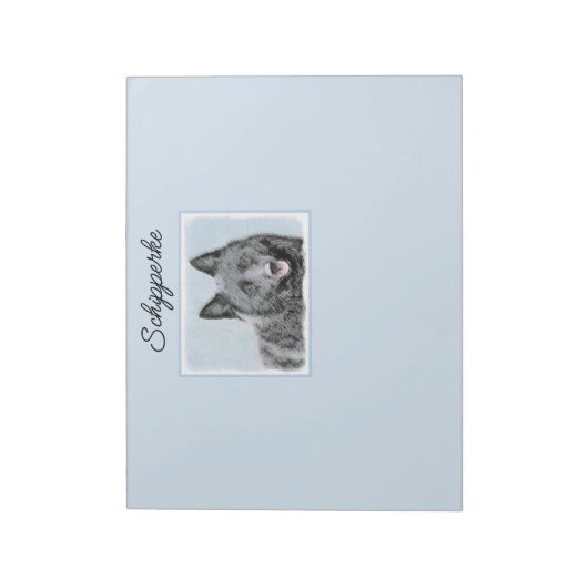 Bloc-note Peinture Schipperke - Joli Chien Original Art Note (Tourné)