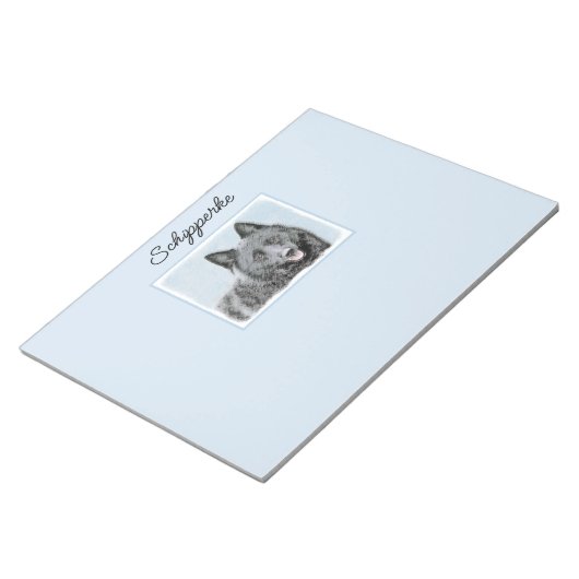 Bloc-note Peinture Schipperke - Joli Chien Original Art Note (Incliné)