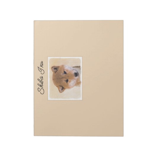 Bloc-note Peinture Shiba Inu (Rouge) - Art Chien original No (Tourné)