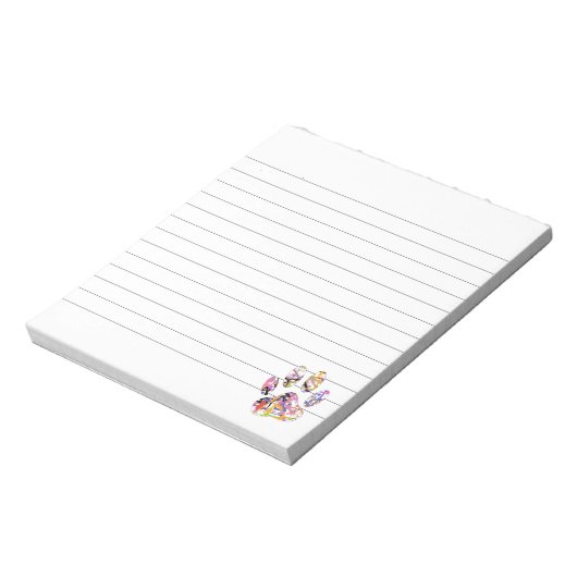 Bloc-note Peinture Splatter Chien Empreinte de patte Lined (Tourné)