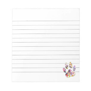 Bloc-note Peinture Splatter Chien Empreinte de patte Lined