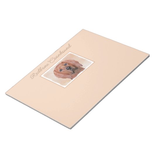 Bloc-note Peinture sur pilon rouge - jolie art original chie (Incliné)