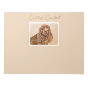 Bloc-note Peinture Sussex Spaniel - Joli Chien d'origine Art
