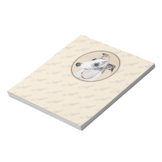 Bloc-note Peinture Whippet - Jolie art original chien (Tourné)
