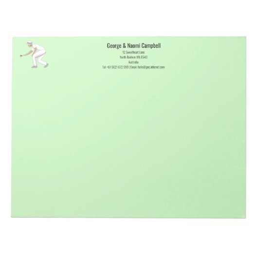 Bloc-note Pelouse Bowls (Devant)