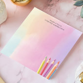 Bloc-note Pencils couleur pastel Aquarelle Personnalisé