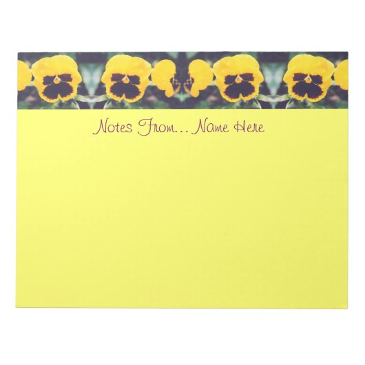 Bloc-note Pensées jaunes (Devant)