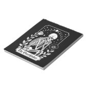 Bloc-note penseur excessif squelette gothique sombre Hallowe (Tourné)