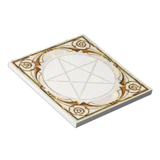 Bloc-note Pentacle de ton doré (Incliné)