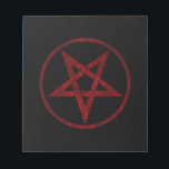 Bloc-note Pentagram Red Devil<br><div class="desc">Pentagramme rouge,  inversé,  texturé en cercle,  sur arrière - plan noir. Symbole occulte 666</div>