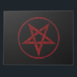 Bloc-note Pentagram Red Devil<br><div class="desc">Pentagramme rouge,  inversé,  texturé en cercle,  sur arrière - plan noir. Symbole occulte 666</div>