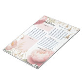 Bloc-note Peonies du planificateur quotidien Frontière flora (Incliné)