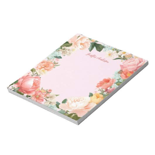 Bloc-note Peonies roses douces Florales modernes (Tourné)