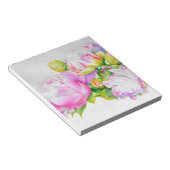 Bloc-note Peonis, rose, blanc, aquarelle florale (Incliné)