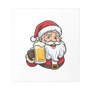 Bloc-note Père Noël buvant de la bière Graphique de Noël