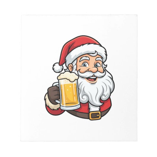 Bloc-note Père Noël buvant de la bière Graphique de Noël (Devant)