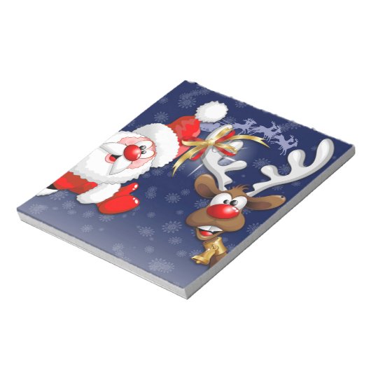 Bloc-note Père Noël et Reindeer Joyeux Noël Joyeux dessin an (Tourné)