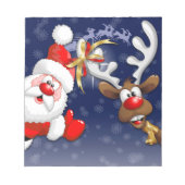 Bloc-note Père Noël et Reindeer Joyeux Noël Joyeux dessin an (Devant)