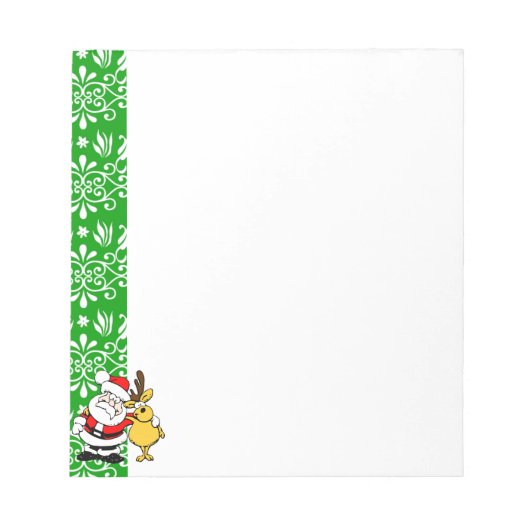 Bloc-note Père Noël et Rudolph sur l'Arrière - plan vert (Devant)