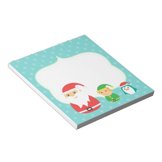Bloc-note Père Noël mignon, Elf et pingouin alignés pour (Incliné)