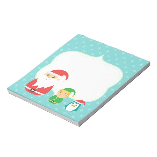 Bloc-note Père Noël mignon, Elf et pingouin alignés pour (Tourné)