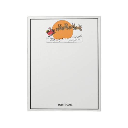 Bloc-note Père Noël Reindeer Sur La Neige Couverte Ville Lun (Tourné)