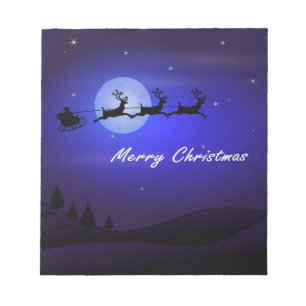Bloc-note Père Noël Sleigh Moon Joyeux Noël