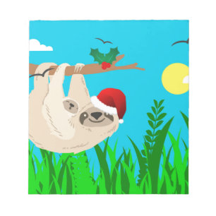 Bloc-note père Noël sloth