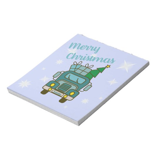 Bloc-note Père Noël vue de devant Joyeux Noël (Tourné)