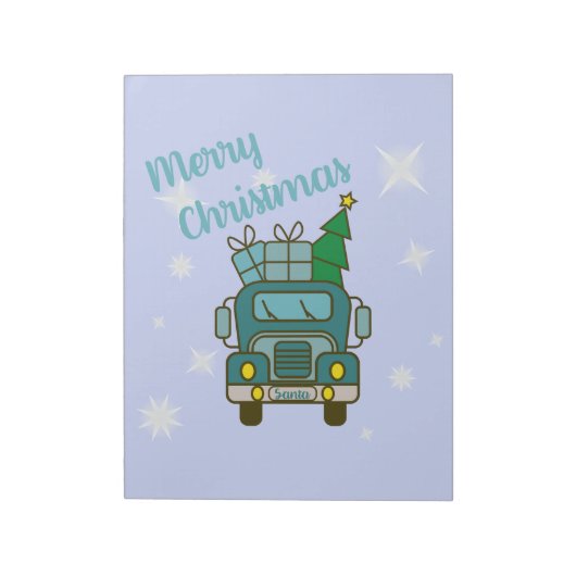Bloc-note Père Noël vue de devant Joyeux Noël (Tourné)