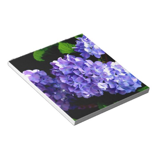 Bloc-note Périwinkel hydrangeas fleurs violettes fleurs bleu (Incliné)