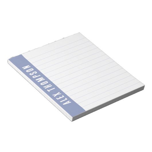 Bloc-note Périwinkle Blue Custom Name Lined (Incliné)