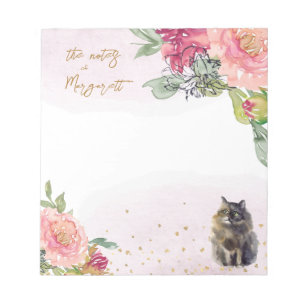 Bloc-note Persian Cat Illustration Pink Girl Daily Activity