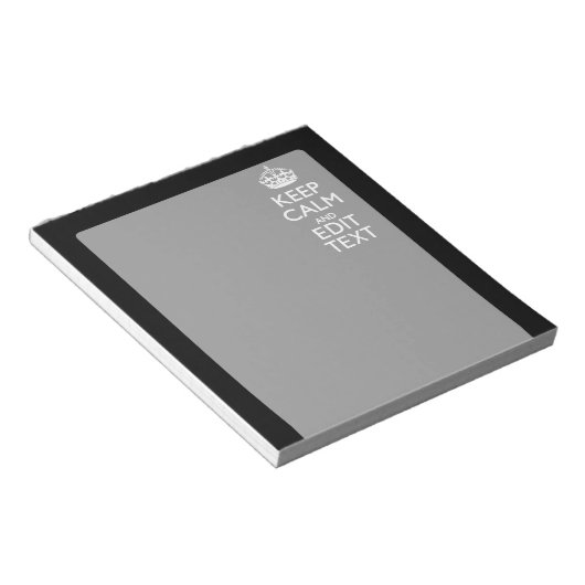 Bloc-note Personalisé KEEP CALM Votre texte en noir (Incliné)