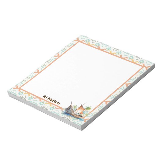 Bloc-note Personalize Sailboat Notepad (Tourné)