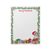 Bloc-note Personalized 11 x 8.5" Christmas Tito Tabby Cat  (Tourné)