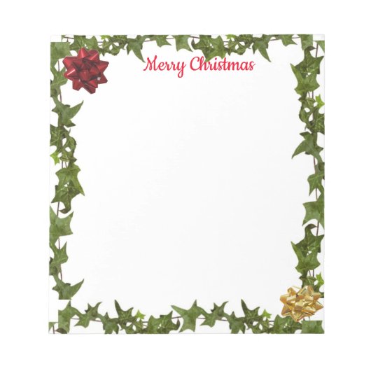 Bloc-note Personalized 5.5 x 6"  Christmas Note Pad (Devant)