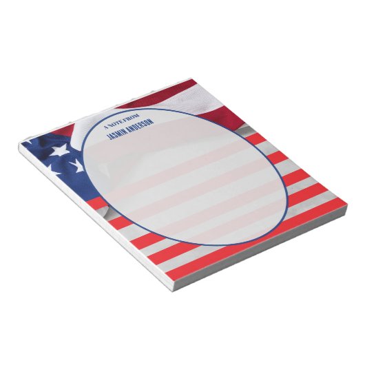 Bloc-note Personalized American Flag Patriotic USA  (Incliné)