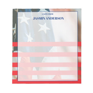 Bloc-note Personalized American Flag Patriotic USA 