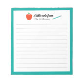 Bloc-note Personalized Apple Pencil Teacher Appreciation (Devant)