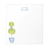 Bloc-note Personalized Blue Chinoiserie Tree Notepad  (Devant)