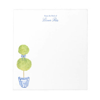 Bloc-note Personalized Blue Chinoiserie Tree Notepad 